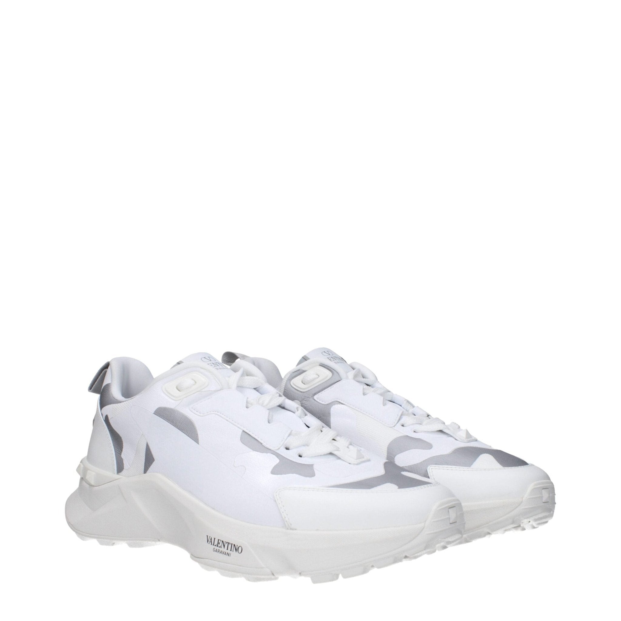 Valentino Garavani White Fabric Athletic Sneakers - GET THE BRAND