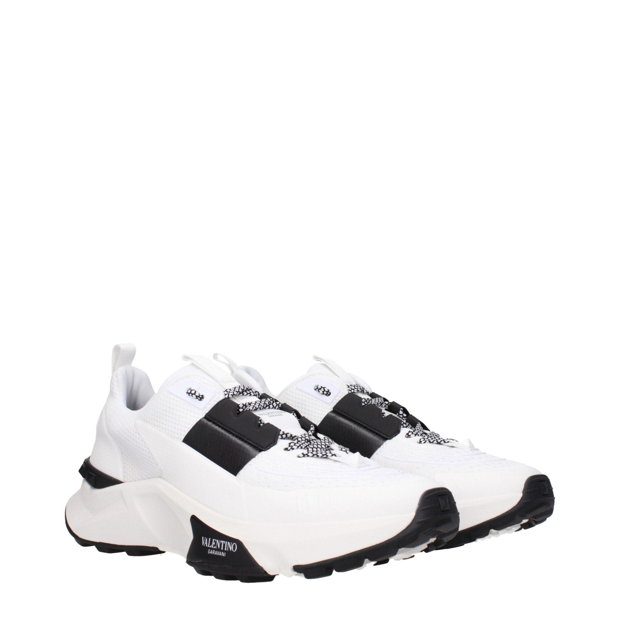 Valentino Garavani White Fabric Athletic Sneakers - GET THE BRAND