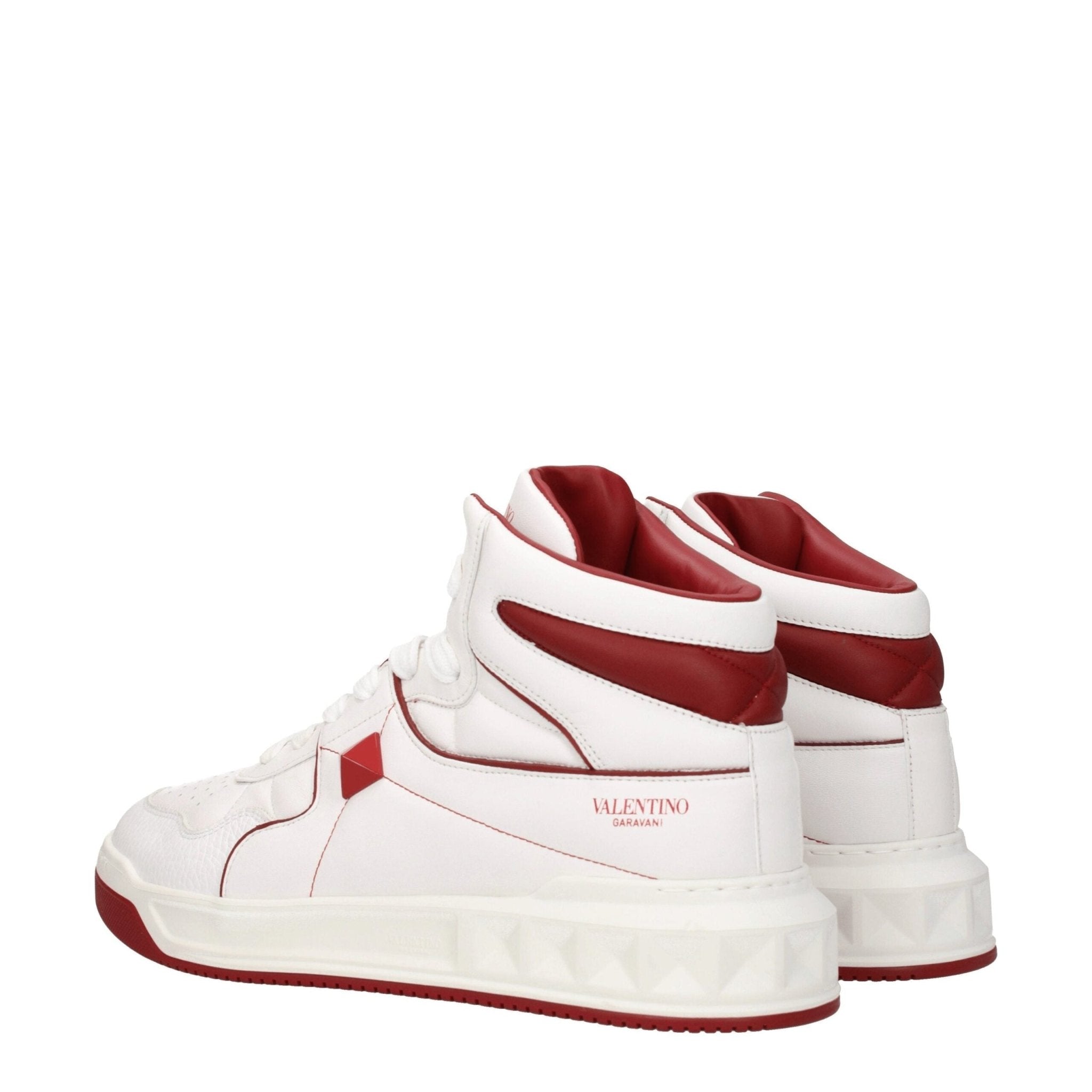 Valentino Garavani White Leather High Top Sneakers - GET THE BRAND