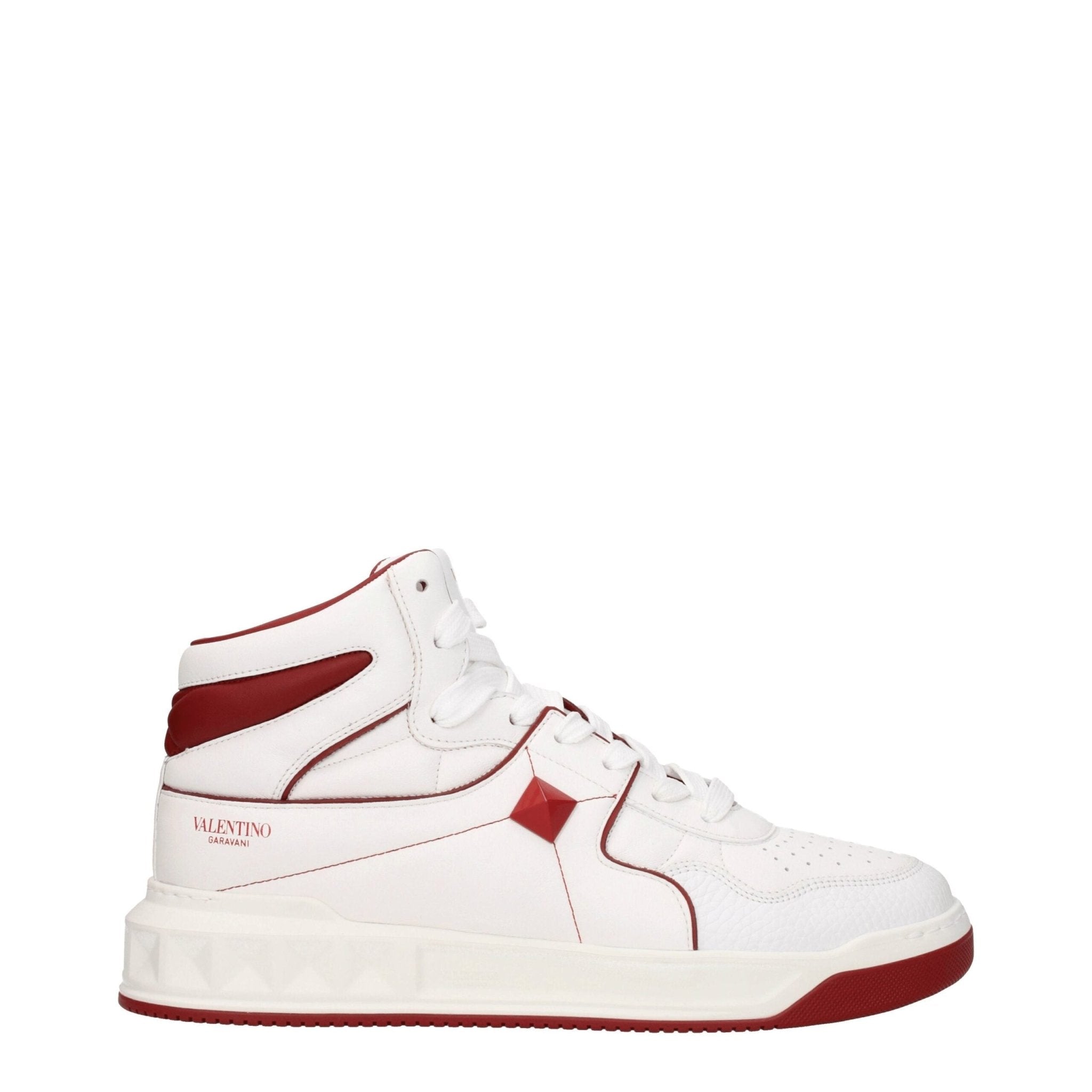 Valentino Garavani White Leather High Top Sneakers - GET THE BRAND
