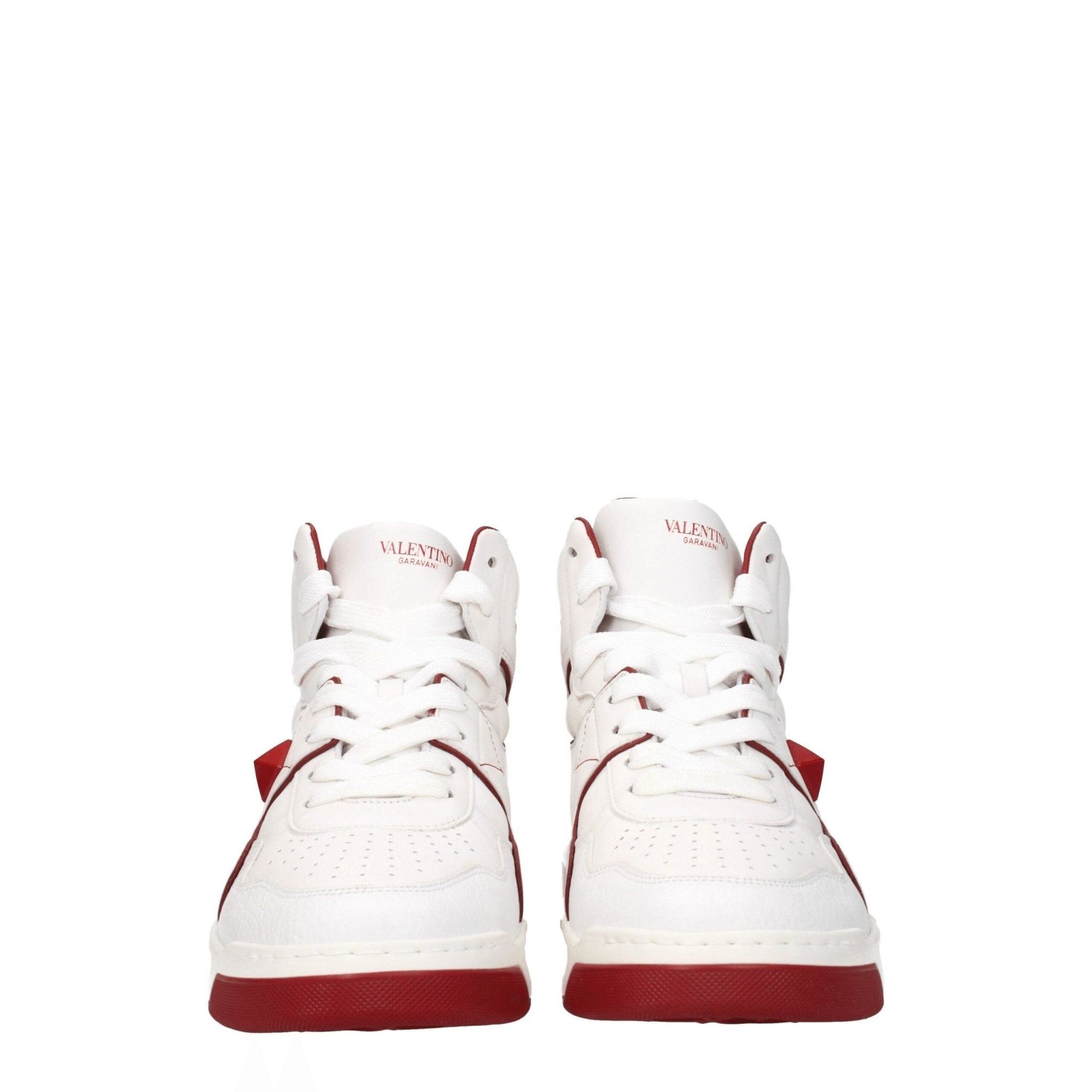 Valentino Garavani White Leather High Top Sneakers - GET THE BRAND