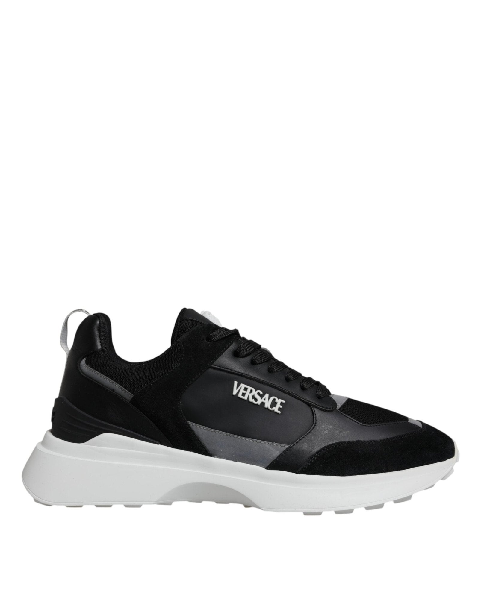 Versace Black Canvas Quad Fabric Medusa Low Top Sneaker Shoes - GET THE BRAND