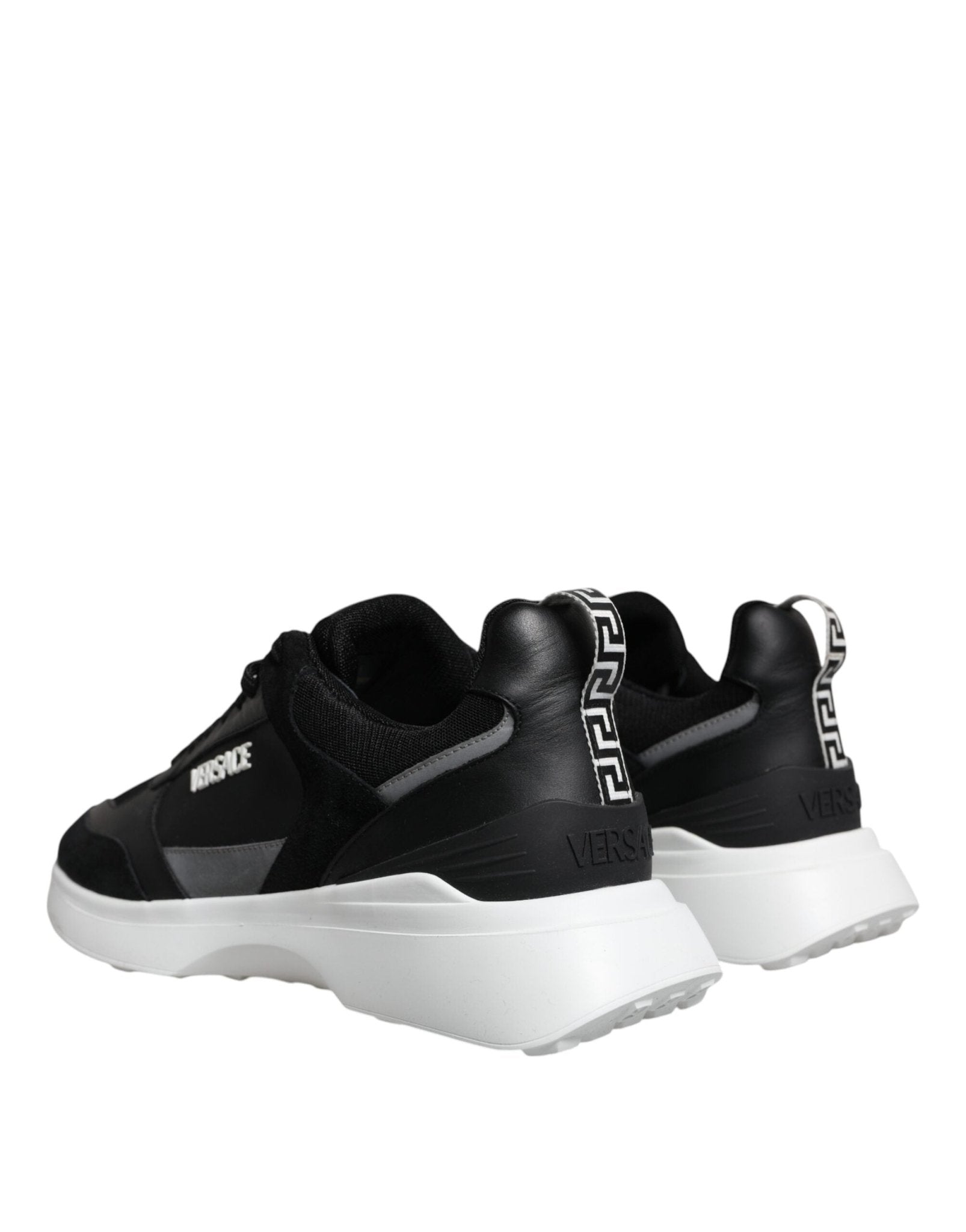 Versace Black Canvas Quad Fabric Medusa Low Top Sneaker Shoes - GET THE BRAND