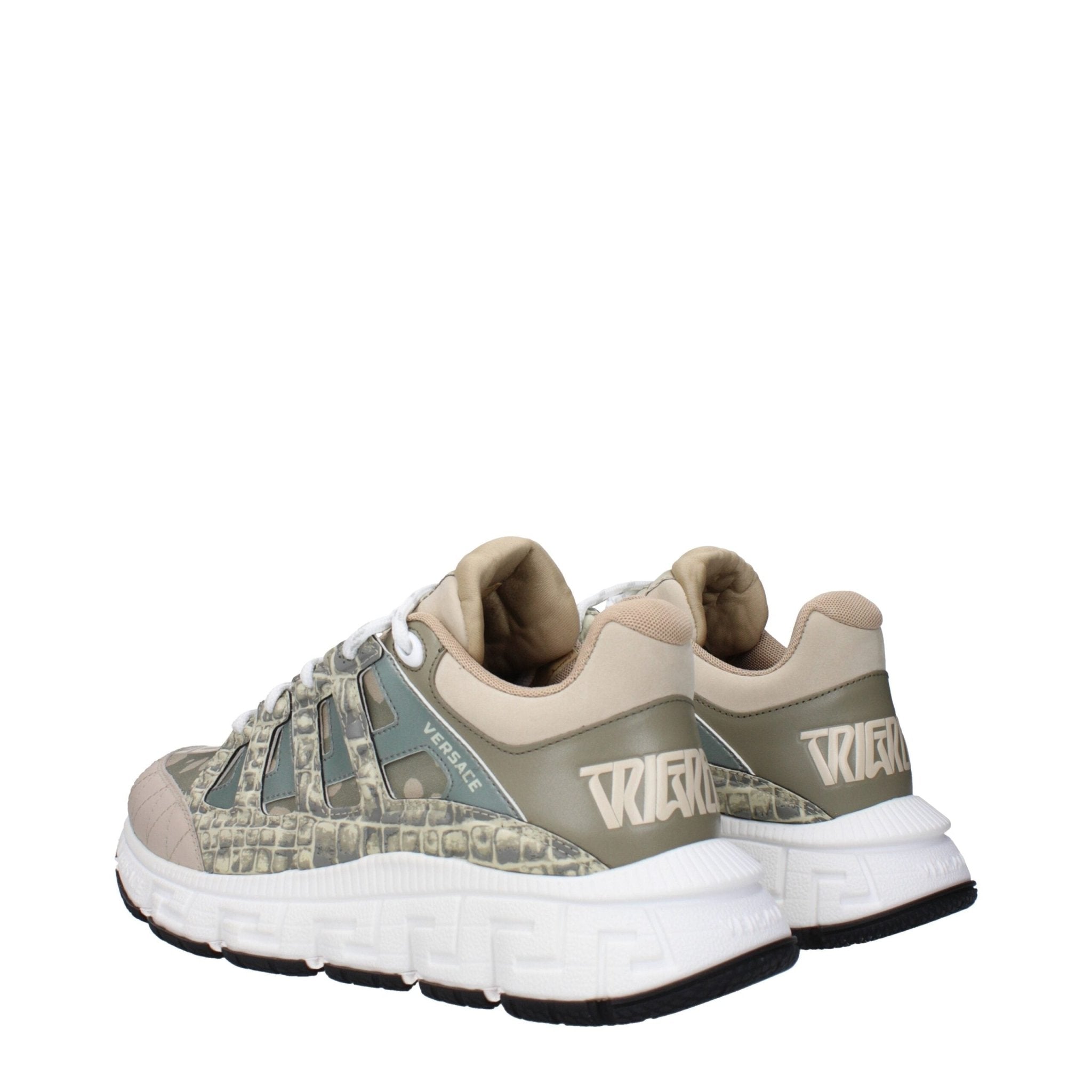 Versace Green Fabric Low Top Sneakers - GET THE BRAND