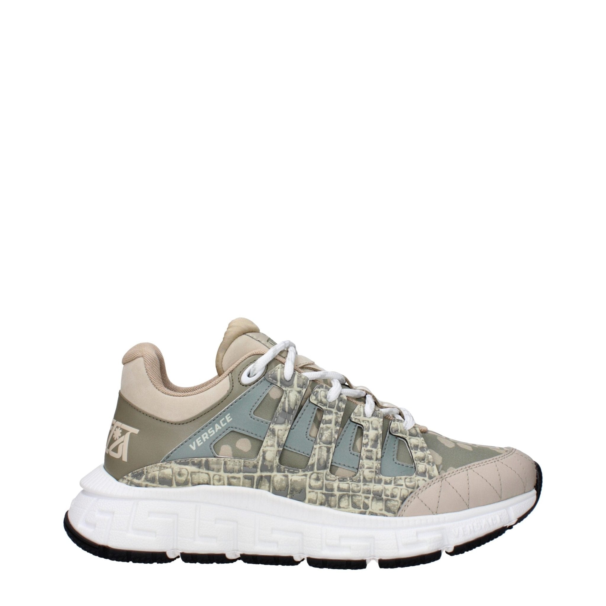 Versace Green Fabric Low Top Sneakers - GET THE BRAND