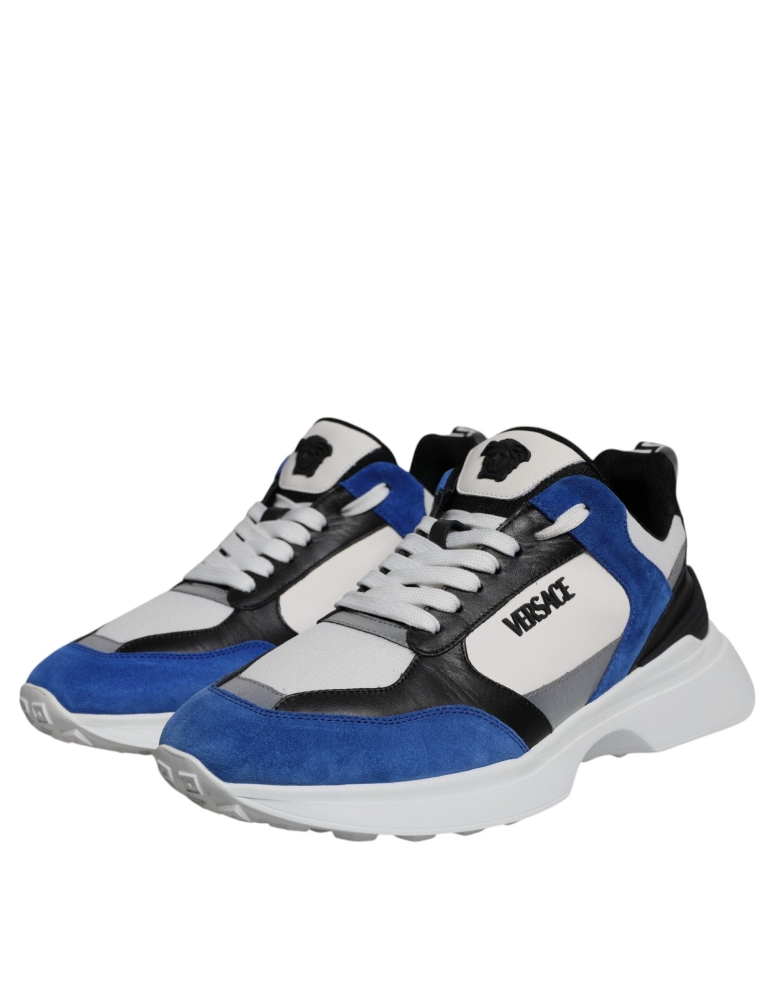 Versace Multicolor Canvas Quad Fabric Medusa Low Top Sneakers Shoes - GET THE BRAND