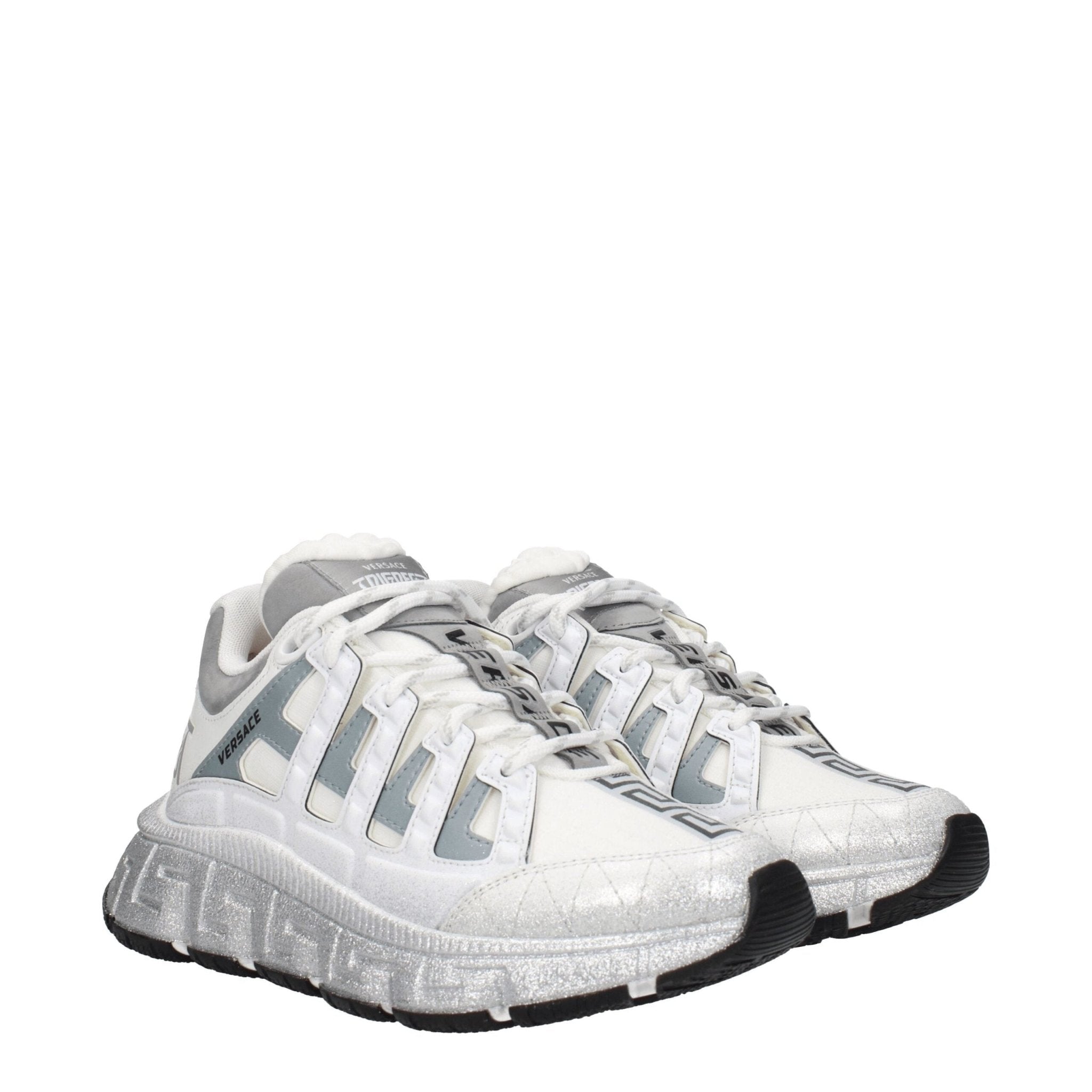 Versace White Fabric Athletic Sneakers - GET THE BRAND