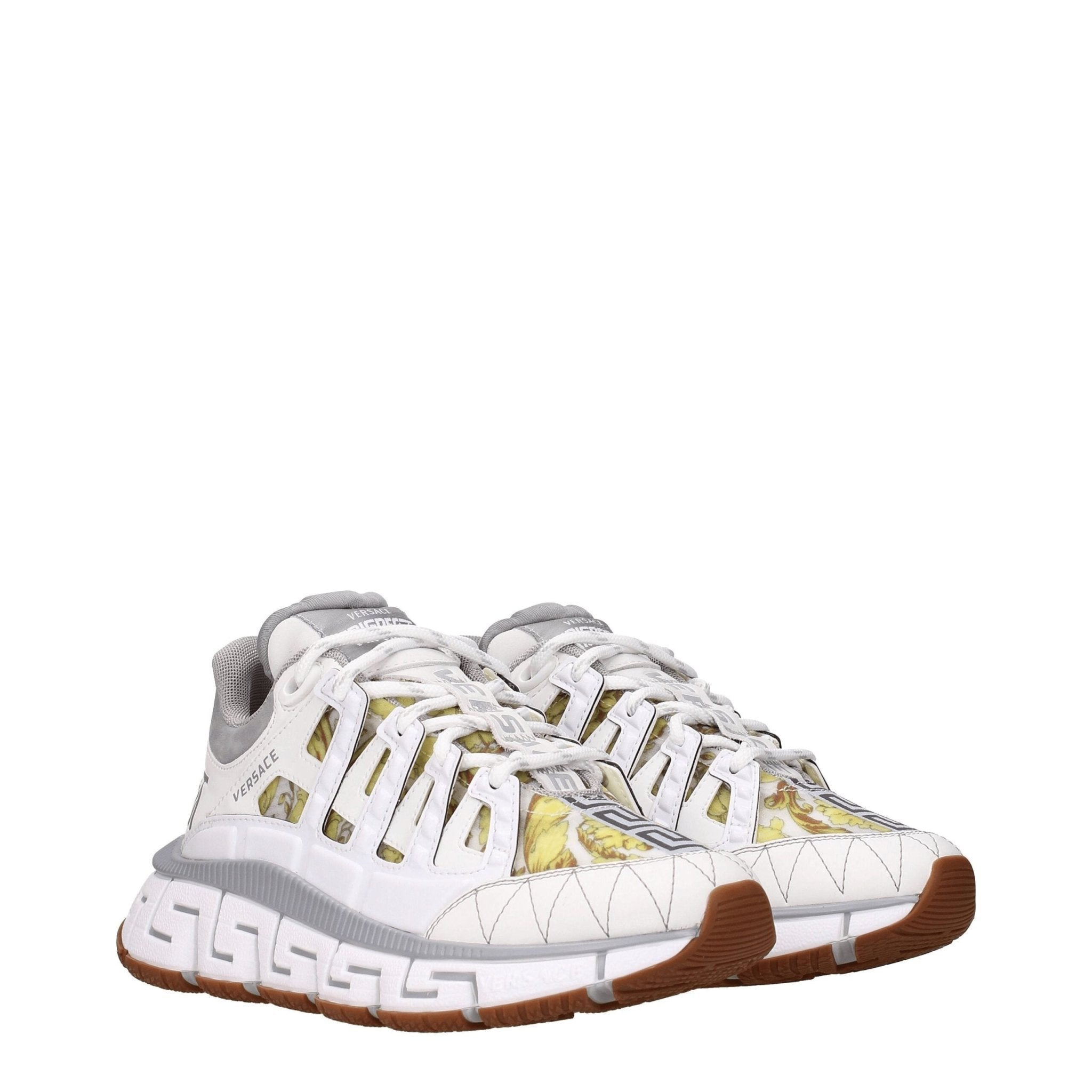 Versace White Leather Athletic Sneakers - GET THE BRAND