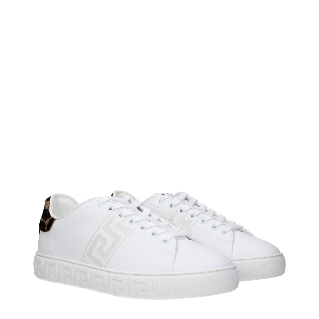 Versace White Leather Low Top Sneakers - GET THE BRAND