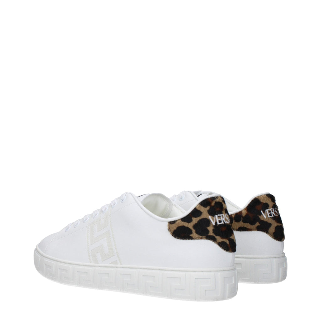 Versace White Leather Low Top Sneakers - GET THE BRAND