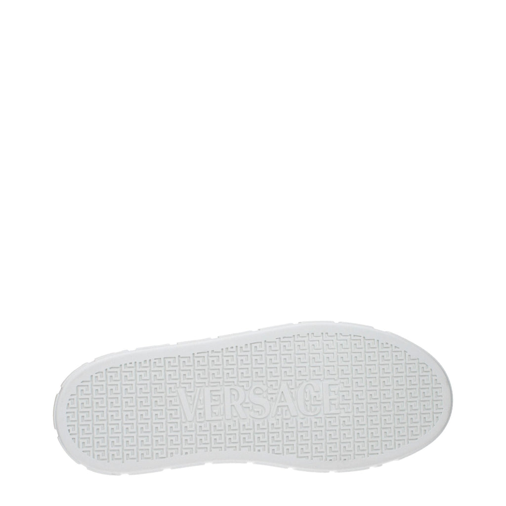 Versace White Leather Low Top Sneakers - GET THE BRAND