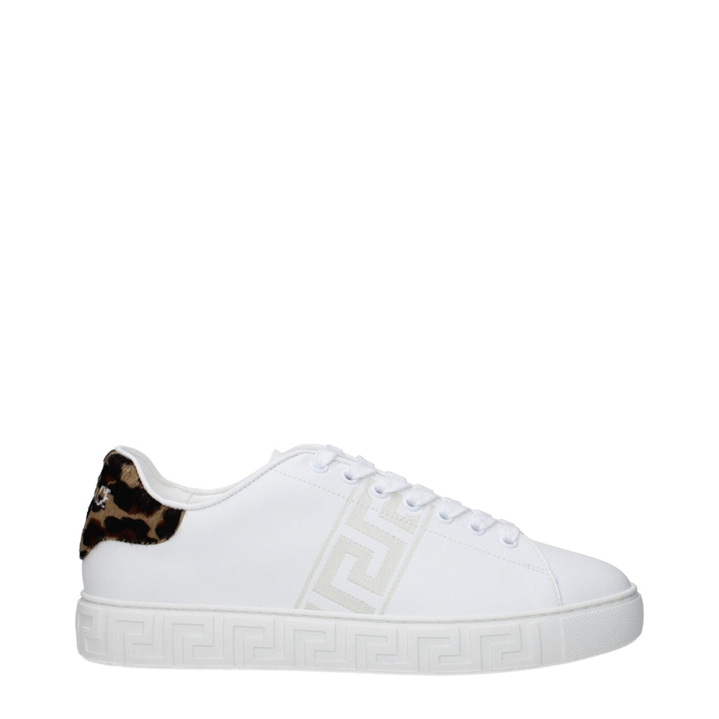 Versace White Leather Low Top Sneakers - GET THE BRAND