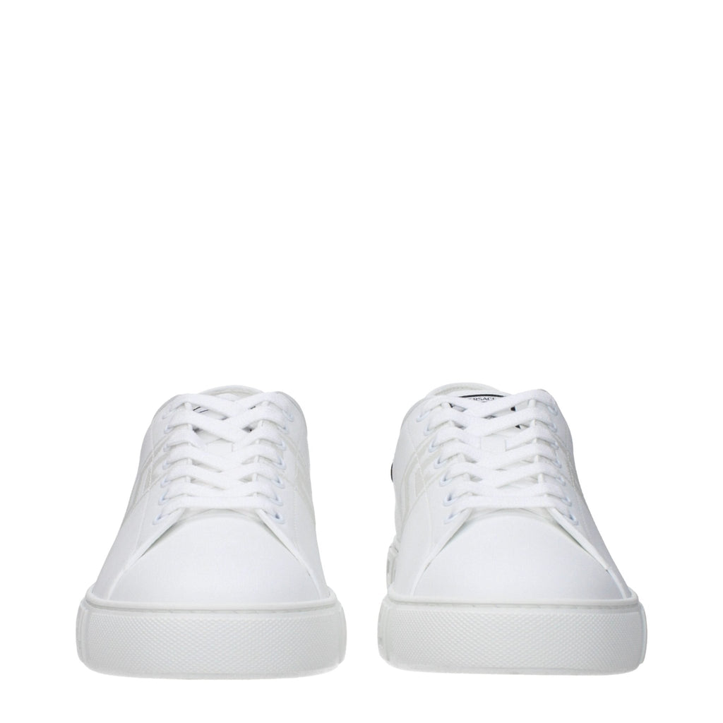 Versace White Leather Low Top Sneakers - GET THE BRAND
