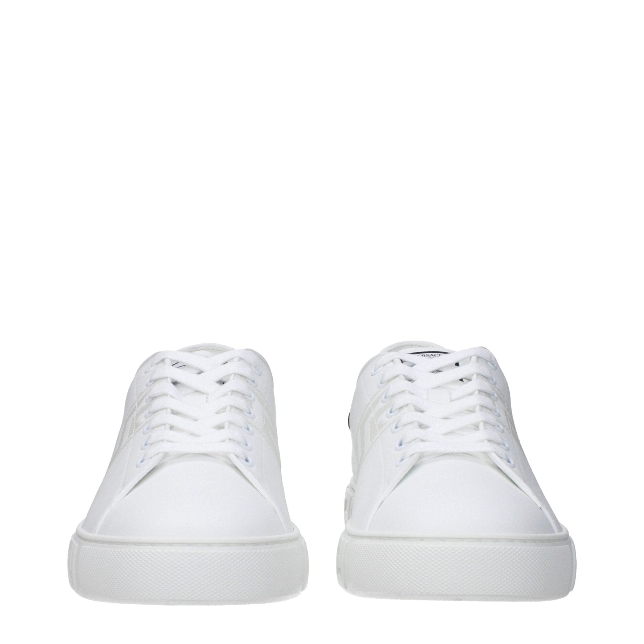 Versace White Leather Low Top Sneakers - GET THE BRAND